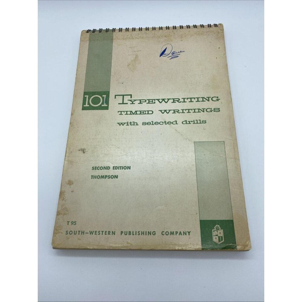 1961 Typewriting Timed Writings with Selected Drills 101 2nd Edition Thompson